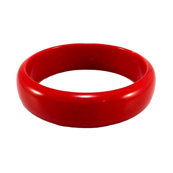 Unbranded Jewelry - Vintage Cherry Red Color Spot Lucite Bangle Bracelet